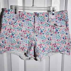 Girls Flowered denim shorts